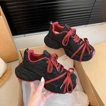 Modni Niche Design Full Diamond Torre cipele Jesen/Zima 2024. Nove ležerne Joker tenisice s debelim dnom i mrežastim prozračnim materijalom