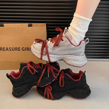 Modni Niche Design Full Diamond Torre cipele Jesen/Zima 2024. Nove ležerne Joker tenisice s debelim dnom i mrežastim prozračnim materijalom