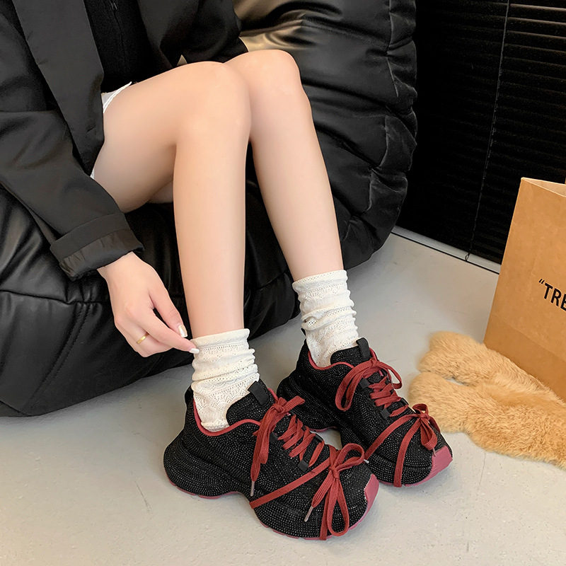 Modni Niche Design Full Diamond Torre cipele Jesen/Zima 2024. Nove ležerne Joker tenisice s debelim dnom i mrežastim prozračnim materijalom