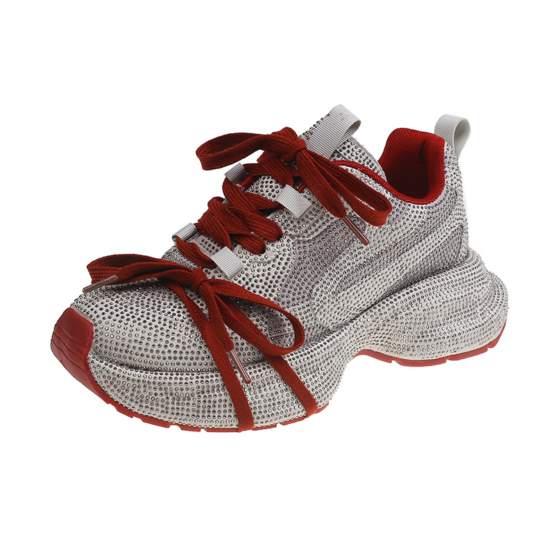 Modni Niche Design Full Diamond Torre cipele Jesen/Zima 2024. Nove ležerne Joker tenisice s debelim dnom i mrežastim prozračnim materijalom