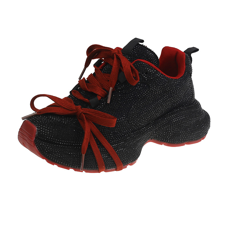 Modni Niche Design Full Diamond Torre cipele Jesen/Zima 2024. Nove ležerne Joker tenisice s debelim dnom i mrežastim prozračnim materijalom