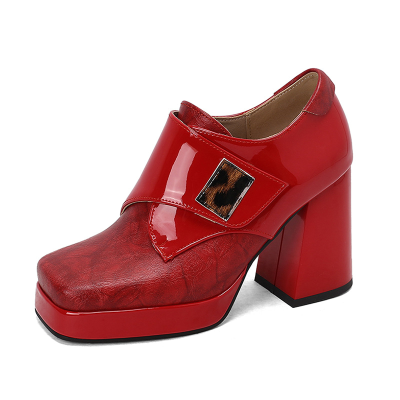 Nove cipele s četvrtastom kopčom od lakirane kože, debele potpetice, Mary Jane cipele, veličina 33-43, plus veličina Wish, cipele za vanjsku trgovinu