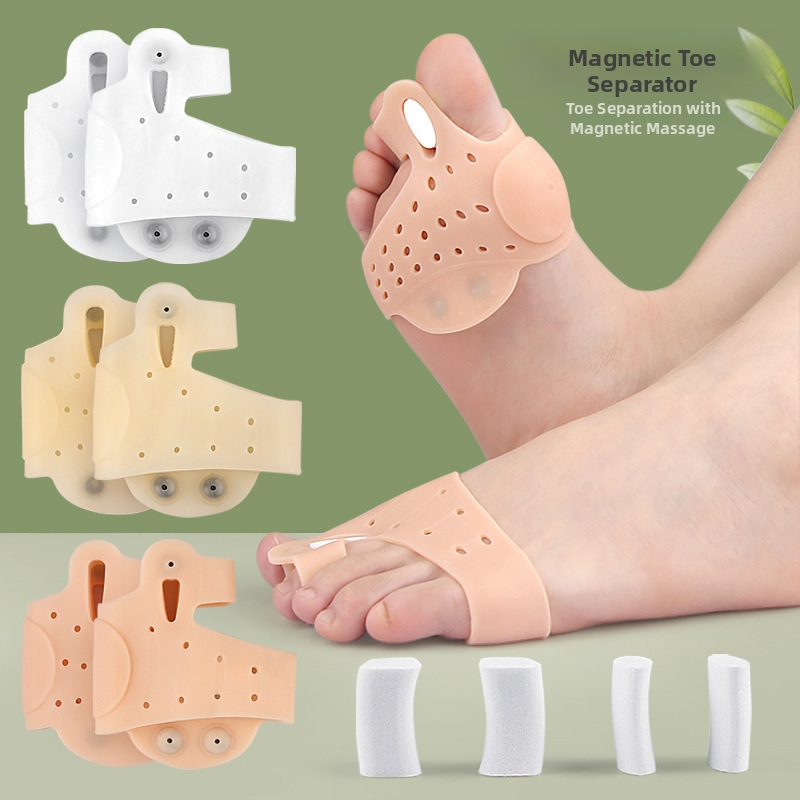 Īkšķa valgus pirkstu sadalītājs, sabiezināts magnēts pēdas triecienu absorbējošai masāžas priekšpēdas spilventiņam, dubultcaurums, lielās pēdas kaula ortoze