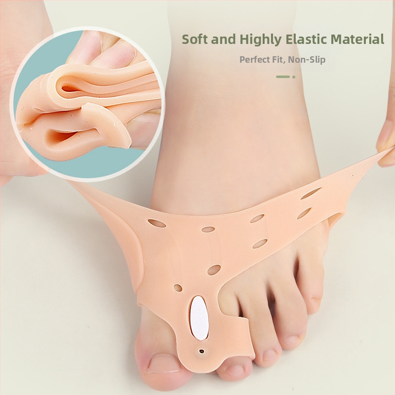 Разделител за палец с валгус на пръстите, удебелен магнит, абсорбиращ удари на стъпалото, масажна подложка за предна част на стъпалото с двоен отвор, ортеза за кост Big Foot