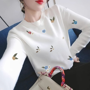 2025. Novi ženski pulover s okruglim izrezom i odgovarajućim bojama, svestran, kontrastne boje, pletena majica širokog tipa koja smanjuje starenje