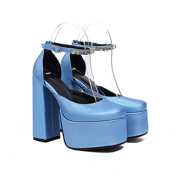 40-43 Ευρώπη και Ηνωμένες Πολιτείες διασυνοριακός ανεξάρτητος σταθμός Εξωτερικού Εμπορίου Πλατεία κεφαλής κοίλο στρας λέξη με γυναικεία σανδάλια εξαιρετικά ψηλού τακουνιού W852