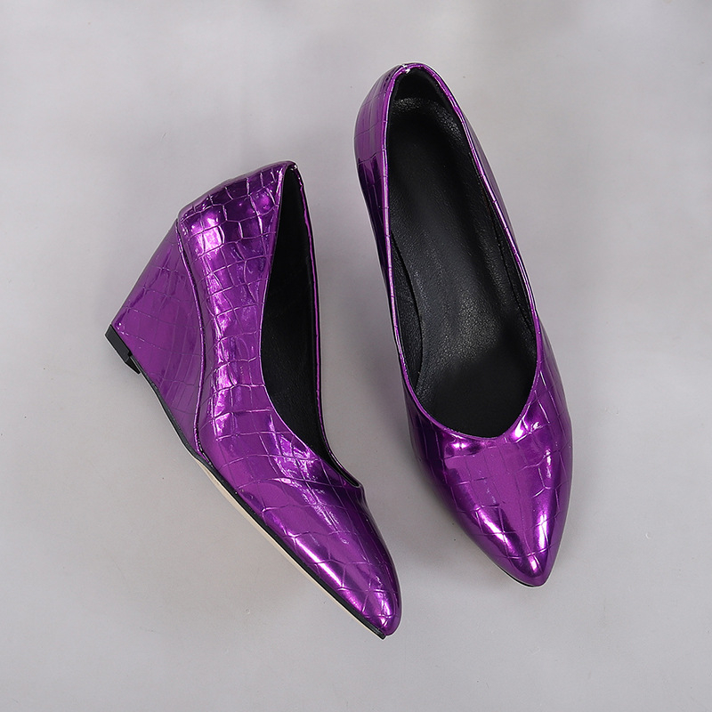 5733-3 jarné a jesenné klinové topánky na vysokom podpätku, špicaté, plytké, jednovrstvové dámske topánky Amazon cezhraničný zahraničný obchod AliExpress skladom dámske topánky