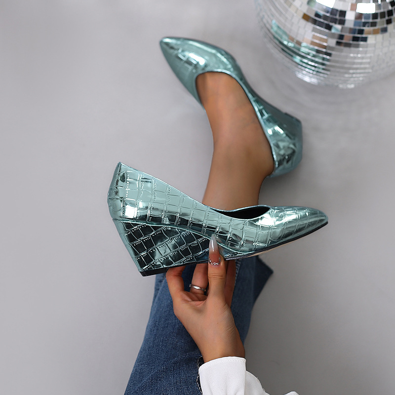 5733-3 jarné a jesenné klinové topánky na vysokom podpätku, špicaté, plytké, jednovrstvové dámske topánky Amazon cezhraničný zahraničný obchod AliExpress skladom dámske topánky