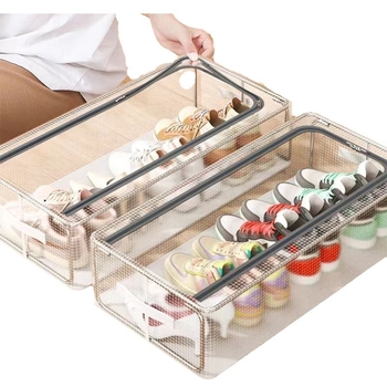 Didelės talpos permatoma batų dėžės laikymo artefaktas, taupantis erdvę automobilyje, atsparus dulkėms, sulankstomas plastikinis antioksidacinis batų laikymo dėžė