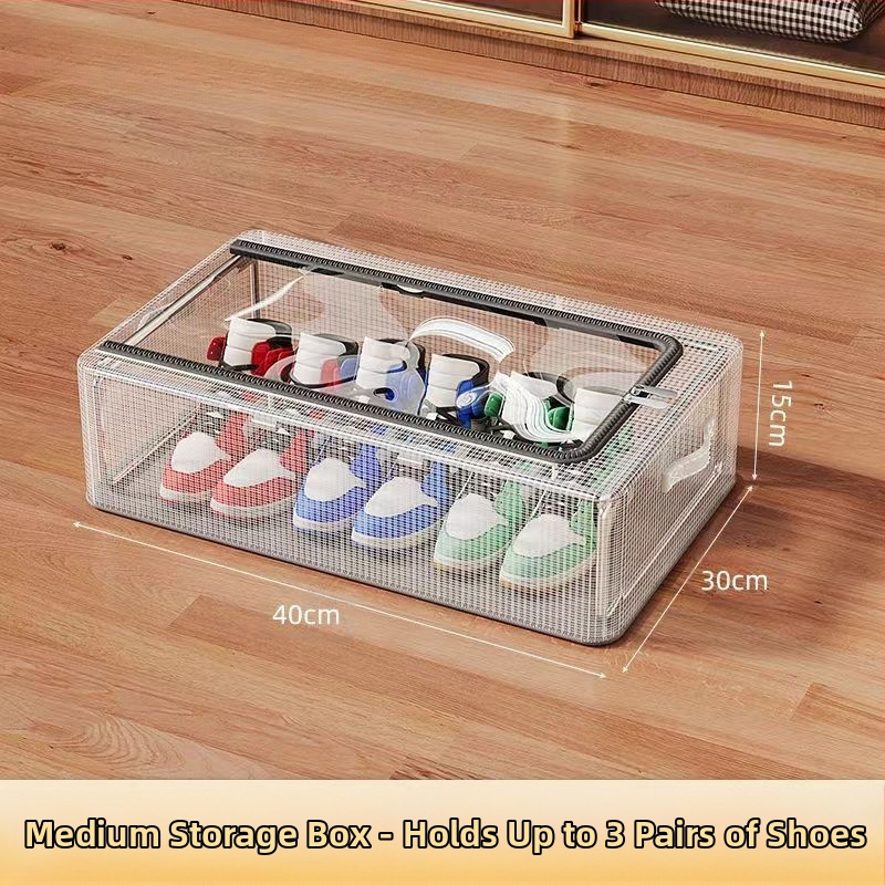 Didelės talpos permatoma batų dėžės laikymo artefaktas, taupantis erdvę automobilyje, atsparus dulkėms, sulankstomas plastikinis antioksidacinis batų laikymo dėžė