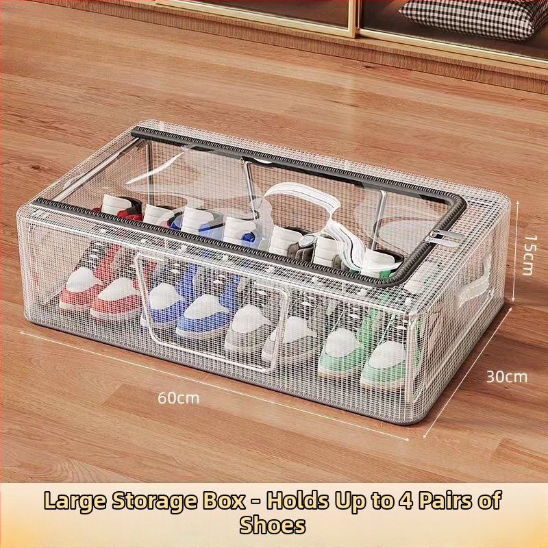 Didelės talpos permatoma batų dėžės laikymo artefaktas, taupantis erdvę automobilyje, atsparus dulkėms, sulankstomas plastikinis antioksidacinis batų laikymo dėžė