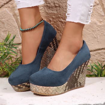 Ljetne sandale s debelom podlogom od vanjske trgovine, nove, s platformom i klinom, ženske traper sandale s križnom kopčom za plažu, Amazon