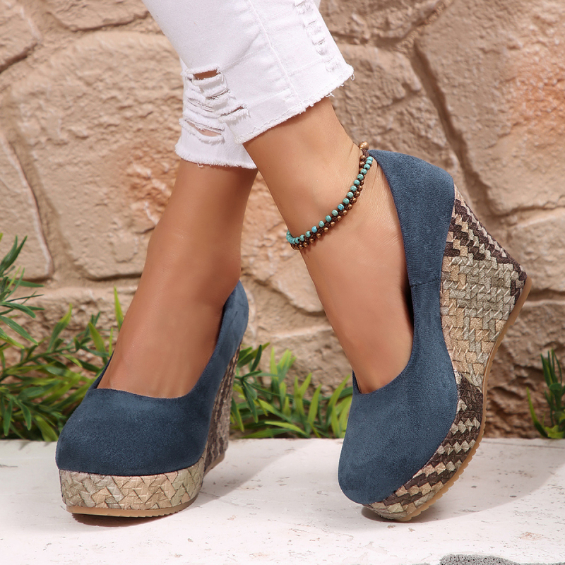 Ljetne sandale s debelom podlogom od vanjske trgovine, nove, s platformom i klinom, ženske traper sandale s križnom kopčom za plažu, Amazon