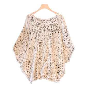 Ženski pleteni jednobojni okrugli izrez 2024. u korejskom stilu, retro ležerni izrez, široka bluza s lijenim gornjim dijelom