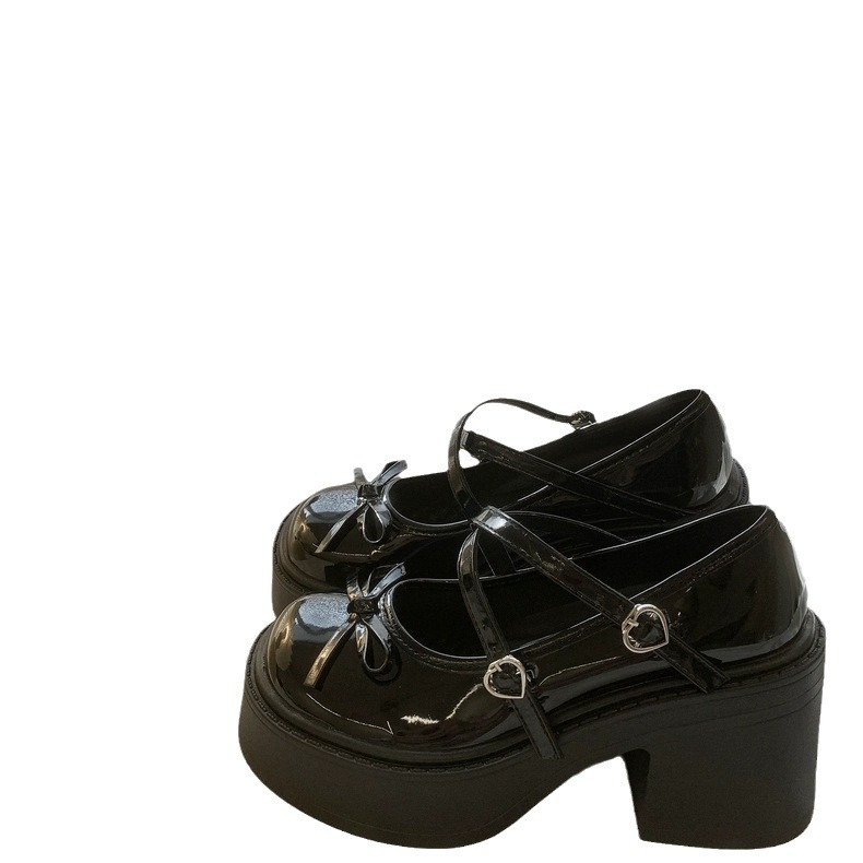 Britanske kožne cipele s debelim potplatom koje povećavaju visinu, studentske ženske cipele iz 2024., nove proljetne višenamjenske retro Mary Jane cipele s jednim slojem