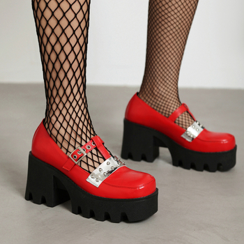 35-43 Europske i američke vanjske trgovine prekogranične neovisne stanice proljetne ženske cipele s debelim dnom u skladu boja, britanske cipele s debelim dnom u punk stilu H556