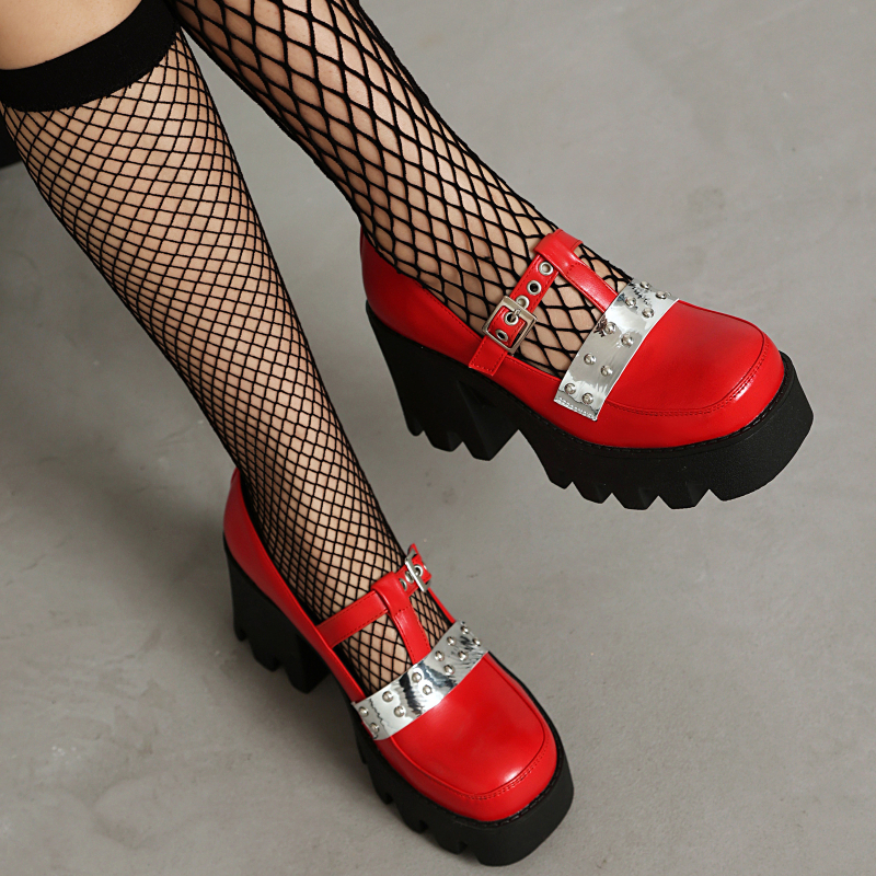 35-43 Europske i američke vanjske trgovine prekogranične neovisne stanice proljetne ženske cipele s debelim dnom u skladu boja, britanske cipele s debelim dnom u punk stilu H556