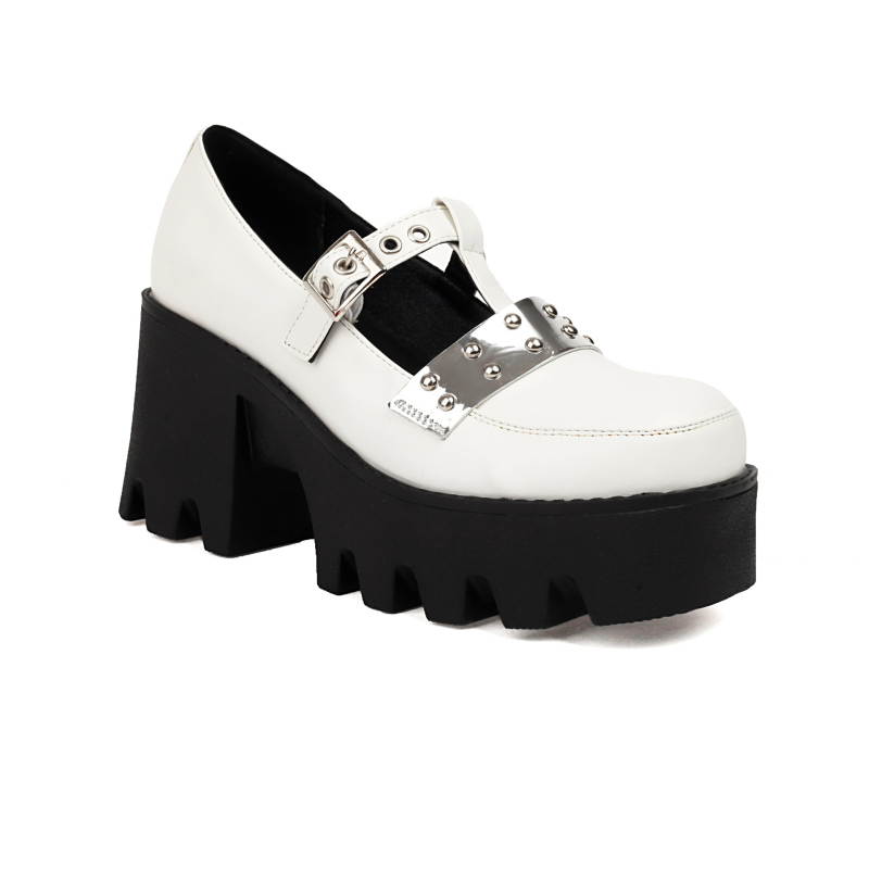 35-43 Europske i američke vanjske trgovine prekogranične neovisne stanice proljetne ženske cipele s debelim dnom u skladu boja, britanske cipele s debelim dnom u punk stilu H556