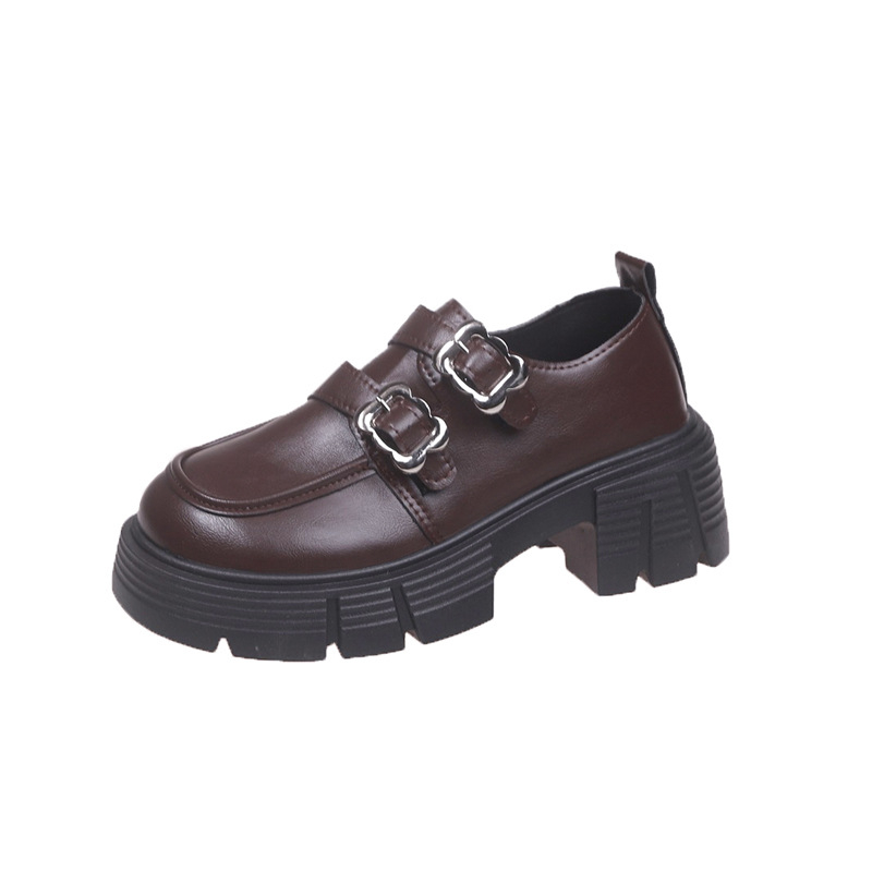 Dámske mokasíny s hrubou podrážkou v britskom štýle 255, jarné nové, hrubé podpätky, retro módne malé kožené topánky Mary Jane