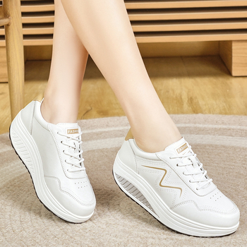 Bijele cipele za žene, proljeće i jesen 2025., nove ljuljačke cipele, tenisice na platformi, ležerne putne cipele, prozračne cipele