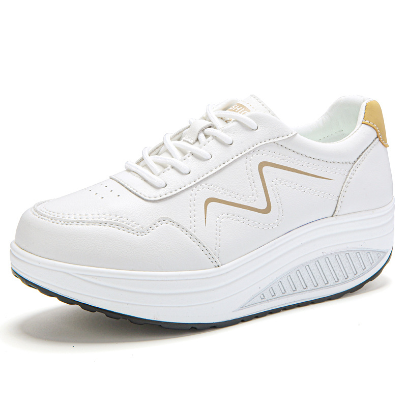 Bijele cipele za žene, proljeće i jesen 2025., nove ljuljačke cipele, tenisice na platformi, ležerne putne cipele, prozračne cipele