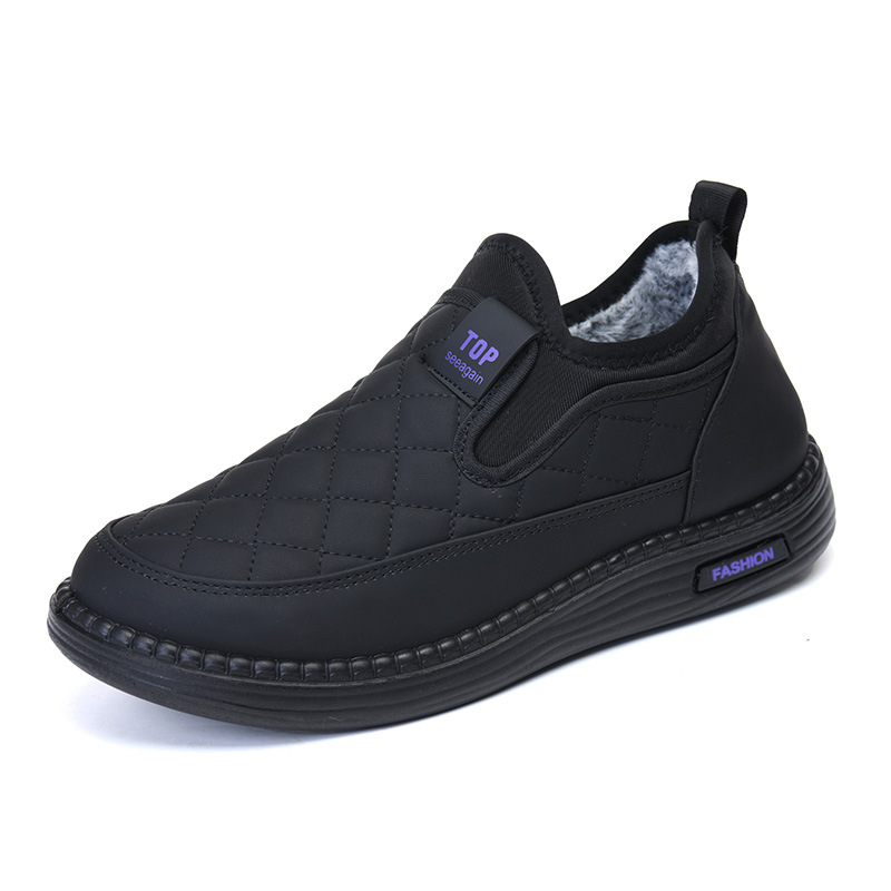 Plīša mammas apavi 2024. gada ziemas jauni ūdensnecaurlaidīgi ikdienas sieviešu kokvilnas apavi ar mīkstu zoli, uzvelkami silti sniega zābaki sievietēm