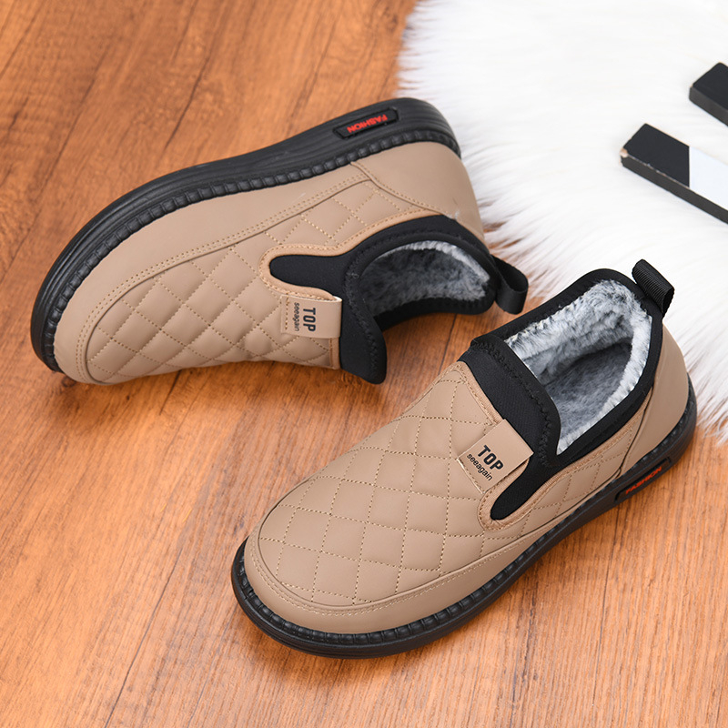 Plīša mammas apavi 2024. gada ziemas jauni ūdensnecaurlaidīgi ikdienas sieviešu kokvilnas apavi ar mīkstu zoli, uzvelkami silti sniega zābaki sievietēm