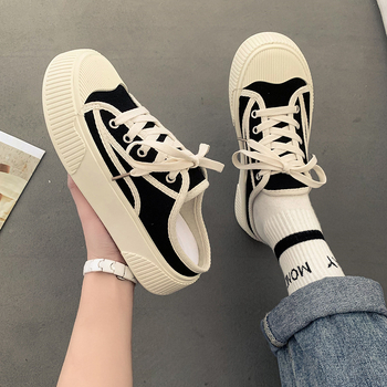 Γυναικεία παπούτσια από καμβά με μισή ολίσθηση χωρίς τακούνι, καλοκαιρινά, χαλαρά παπούτσια, 2025, νέα, φοιτητικά, ευέλικτα, casual sneakers