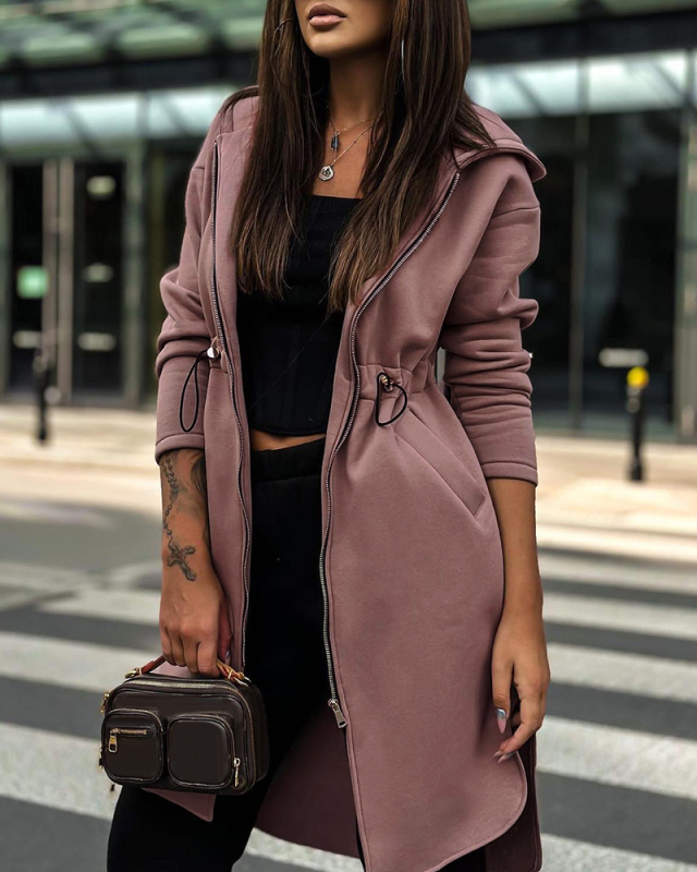 Nový produkt 2023 Európska a americká horúca ponuka tmavohnedej ležérnej mikiny s kapucňou a sťahovacou šnúrkou