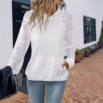 Europa și Statele Unite transfrontaliere Amazon nou culoare solidă top toamnă și iarnă agrement temperament pulover cu glugă pulover femei