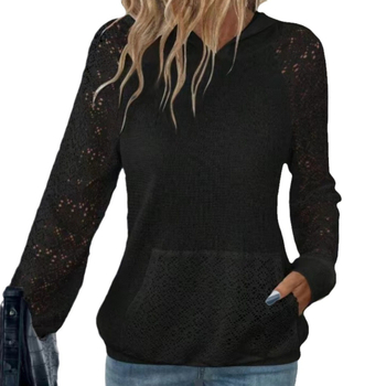 Europa și Statele Unite transfrontaliere Amazon nou culoare solidă top toamnă și iarnă agrement temperament pulover cu glugă pulover femei