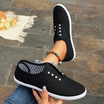 Dámske okrúhle ploché topánky Four Seasons Diamond plus size Slip-on Outdoor Home Shoes Mams Shoes Foreign Trade Women's Shoes Four