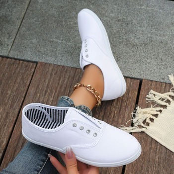 Dámske okrúhle ploché topánky Four Seasons Diamond plus size Slip-on Outdoor Home Shoes Mams Shoes Foreign Trade Women's Shoes Four