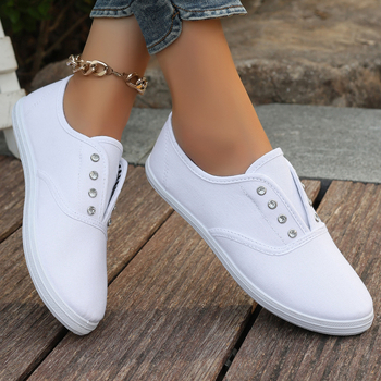 Dámske okrúhle ploché topánky Four Seasons Diamond plus size Slip-on Outdoor Home Shoes Mams Shoes Foreign Trade Women's Shoes Four