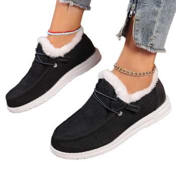Jeseň a zima 2023 Nový štýl s flísovou podšívkou, zahustená chlpatá teplá európska a americká veľká veľkosť, cezhraničný zahraničný obchod, dámska obuv, veľkoobchod