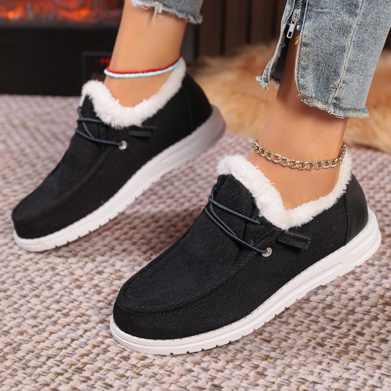Jeseň a zima 2023 Nový štýl s flísovou podšívkou, zahustená chlpatá teplá európska a americká veľká veľkosť, cezhraničný zahraničný obchod, dámska obuv, veľkoobchod