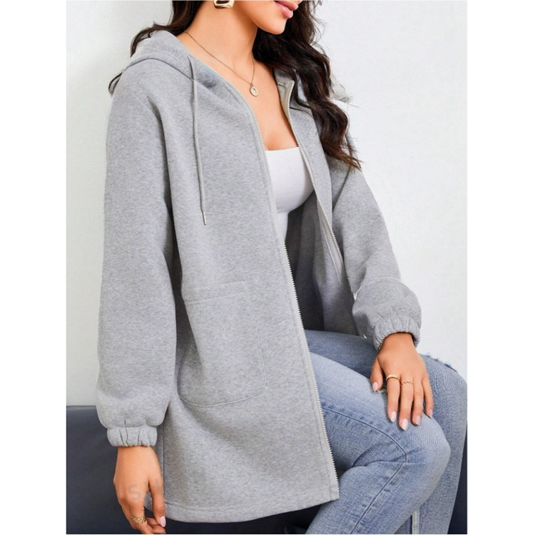 2024 Europa i Sjedinjene Države Amazon neovisna postaja jesen i zima prekogranični novi ženski labavi dugi kardigan s patentnim zatvaračem