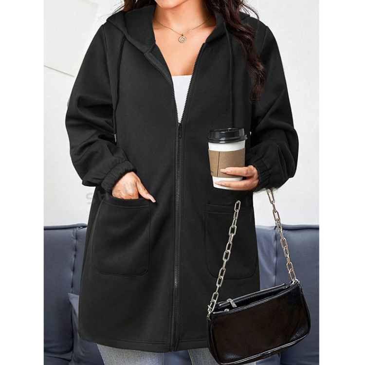 2024 Europa i Sjedinjene Države Amazon neovisna postaja jesen i zima prekogranični novi ženski labavi dugi kardigan s patentnim zatvaračem