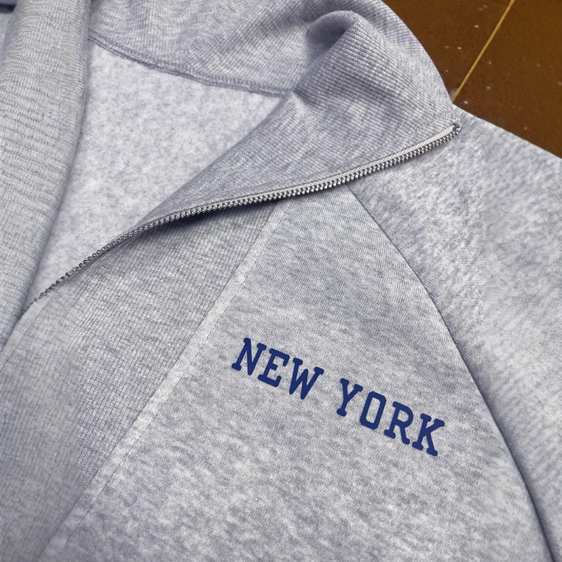 Cross-Border Hot Style 2024 Európska a americká Amazon Cross-Border Jesenná a zimná mikina s polovičným zipsom a veľkou klopou pre voľný čas