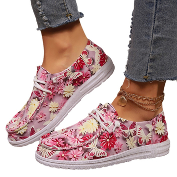 Nove modne platnene cipele za žene, velike veličine s okruglim vrhom i vezicama u europskim i američkim modnim detaljima