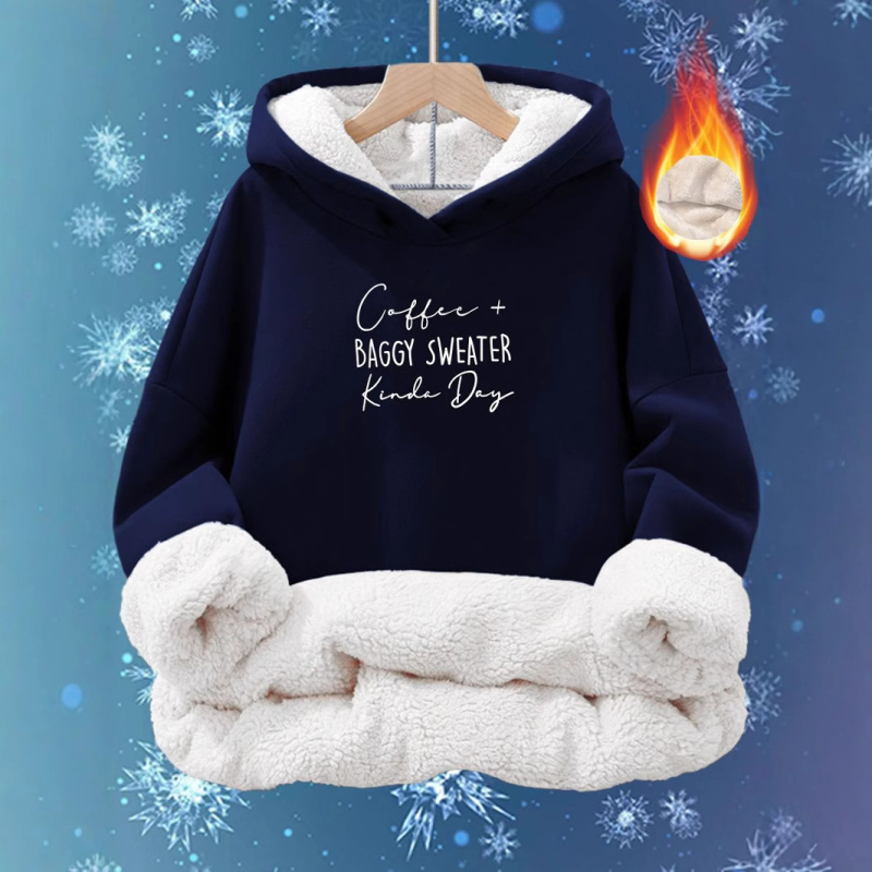 Nova ženska modna topla majica s kapuljačom dugih rukava od imitacije pamuka i janjeće vune za žene