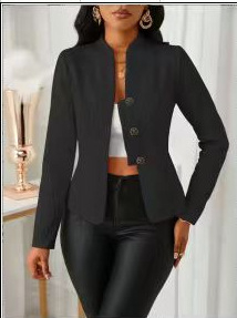 Amazon Трансгранично европейско и американско облекло Нова мода Едноредно жакардово малко яке Тънко късо яке