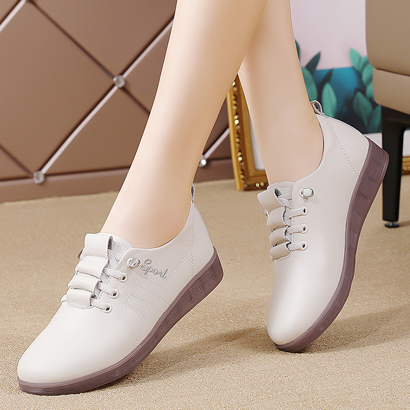 Mäkké kožené materské topánky s hovädzou podrážkou, mäkká podrážka, mäkká povrchová kožená obuv, jesenné nové topánky pre stredný a starší vek, pohodlné dámske topánky s hlbokým výstrihom