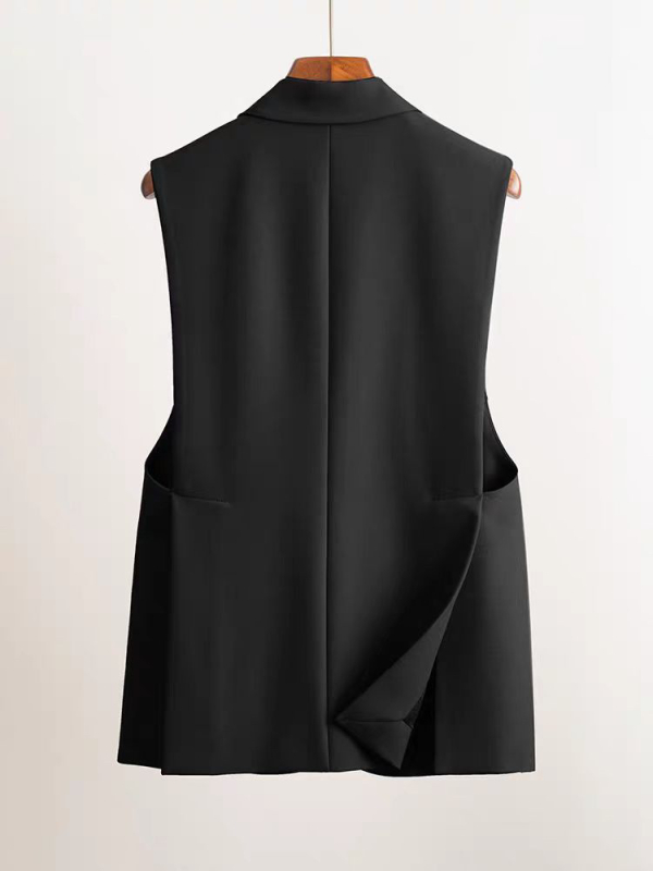 2025 Explosions Nová vesta pre ženy, vrchné oblečenie v západnom štýle, jar a jeseň, ležérny kardigan, módna čierna bunda strednej dĺžky