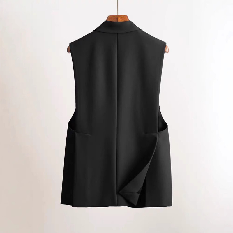 2025 Explosions Nová vesta pre ženy, vrchné oblečenie v západnom štýle, jar a jeseň, ležérny kardigan, módna čierna bunda strednej dĺžky