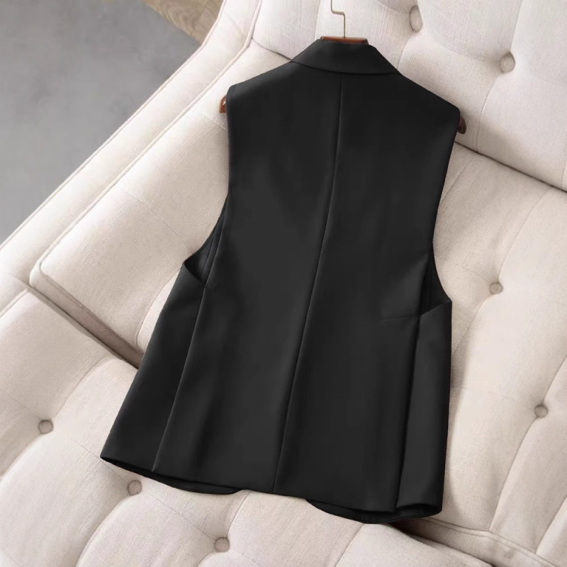 2025 Explosions Nová vesta pre ženy, vrchné oblečenie v západnom štýle, jar a jeseň, ležérny kardigan, módna čierna bunda strednej dĺžky