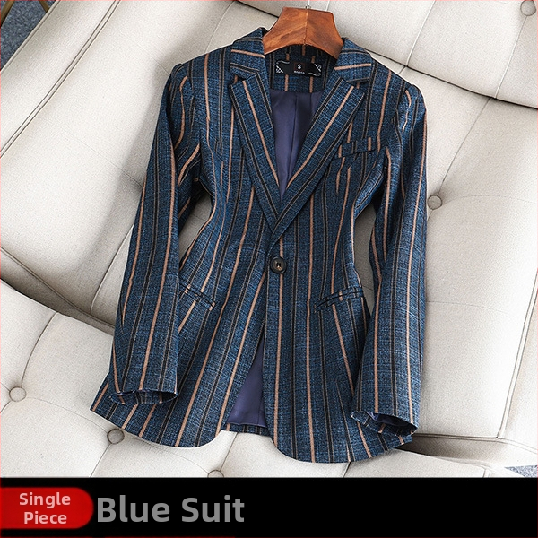 Висококачествено сако с вертикални райета, малък костюм, дамско яке, слим крой, пролет/есен 2025, нов елегантен корейски стил, ежедневен топ