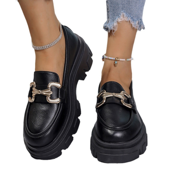 Dámske kožené topánky v britskom štýle s hrubou podrážkou, nové, na vysokom podpätku, s jednou vrstvou, hrubou podrážkou, plus size, univerzálne mokasíny