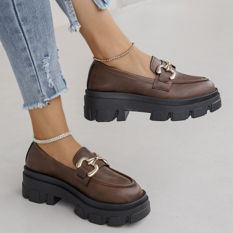 Dámske kožené topánky v britskom štýle s hrubou podrážkou, nové, na vysokom podpätku, s jednou vrstvou, hrubou podrážkou, plus size, univerzálne mokasíny