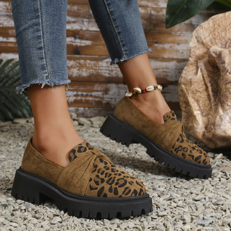 Dámske mokasíny s leopardím vzorom, vintage, jeseň 2024, nový príchod, dvojitá mašľa, módne ležérne nazúvacie topánky